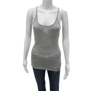 C&C California Women Gray Scoop Neck Basic Tank Sleeveless Cotton Size XS